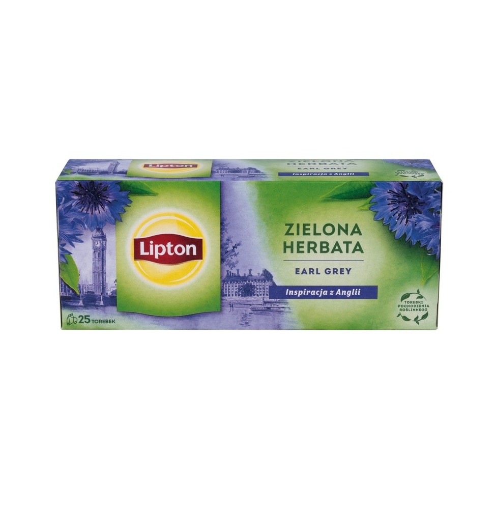 HERBATA LIPTON EARL GREY, ZIELONA, 25 TOREBEK