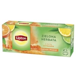 Herbata Lipton Green Tea Citrus – zielona herbata z nutą cytrusów 20 torebek