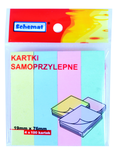 KARTKI SAMOPRZYLEPNE 19MMx76MM/4 0779. 1 SZTUKA