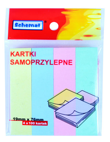 KARTKI SAMOPRZYLEPNE 19MMx76MM/4 0779. 1 SZTUKA